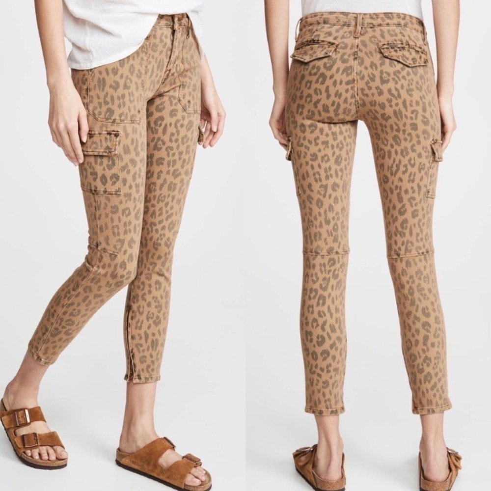 NWT Frame Denim Shopbop Cheetah Stretch Cargo Pants